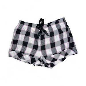 Victoria's Secret Black, White, and Purple Plaid Sleep Shorts